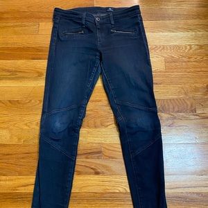 AG Blue Moto Skinny Jeans
